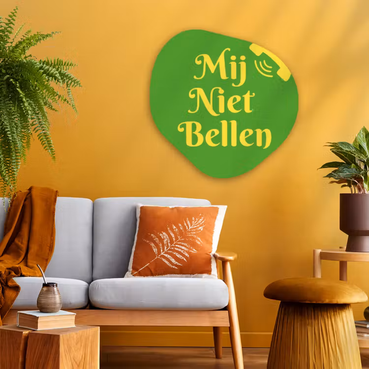 Organisch schilderij - Glas - Mij niet bellen - Telefoon - Groen — 3