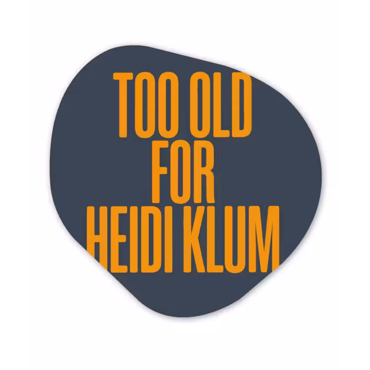 Organisch schilderij - Glas - Too old for heidi klum - Geel - Blauw — 1