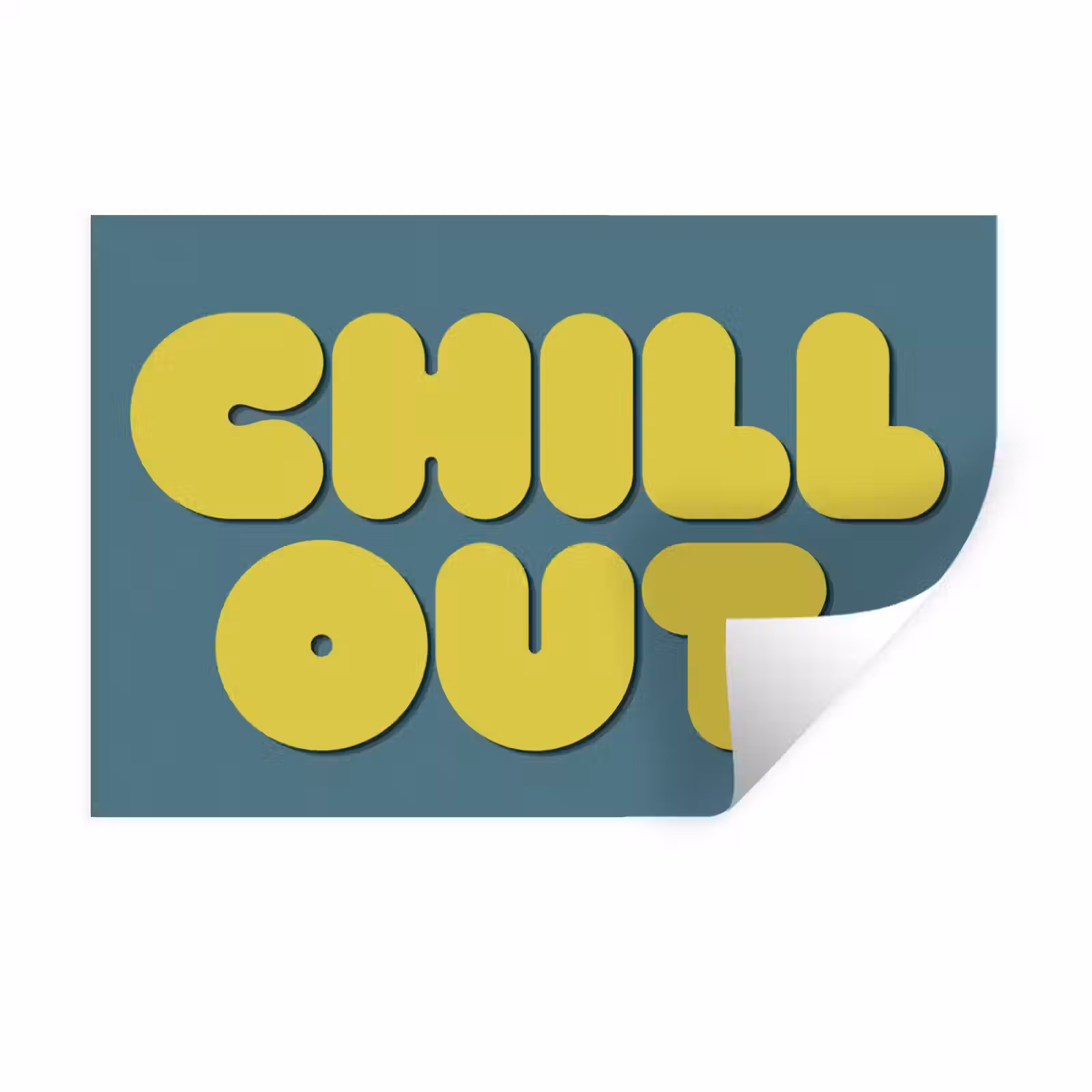 Muursticker - Chill out - Geel - Blauw — 1