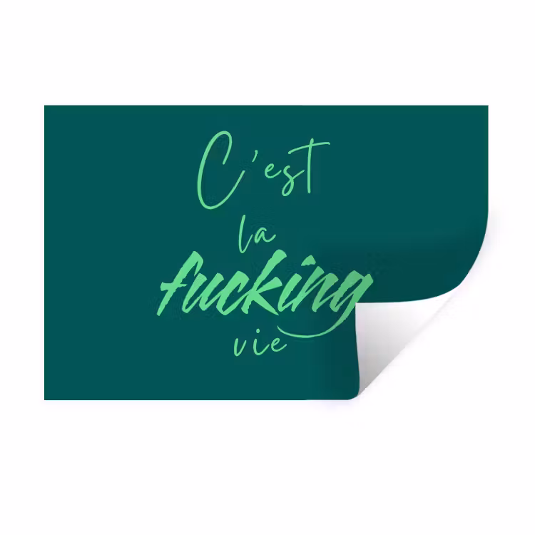 Muursticker - c'est la fucking vie - Groen - Handgeschreven — 1
