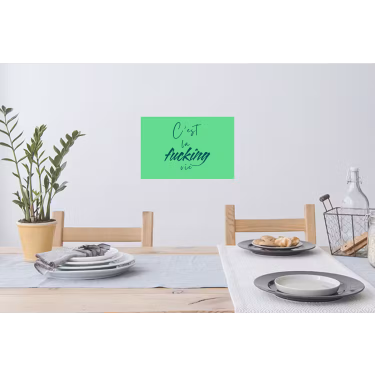 Muursticker - c'est la fucking vie - Groen - Penseelstijl — 3