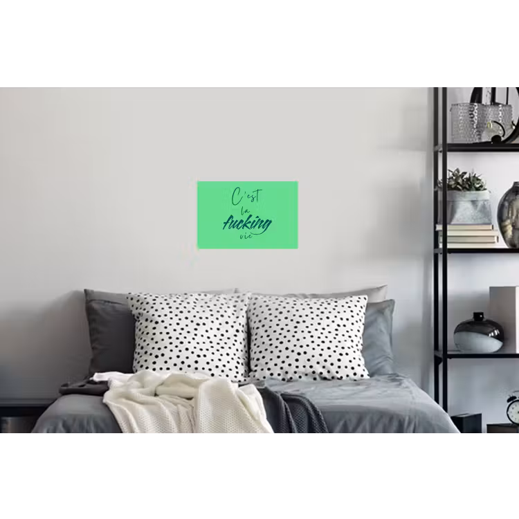 Muursticker - c'est la fucking vie - Groen - Penseelstijl — 5