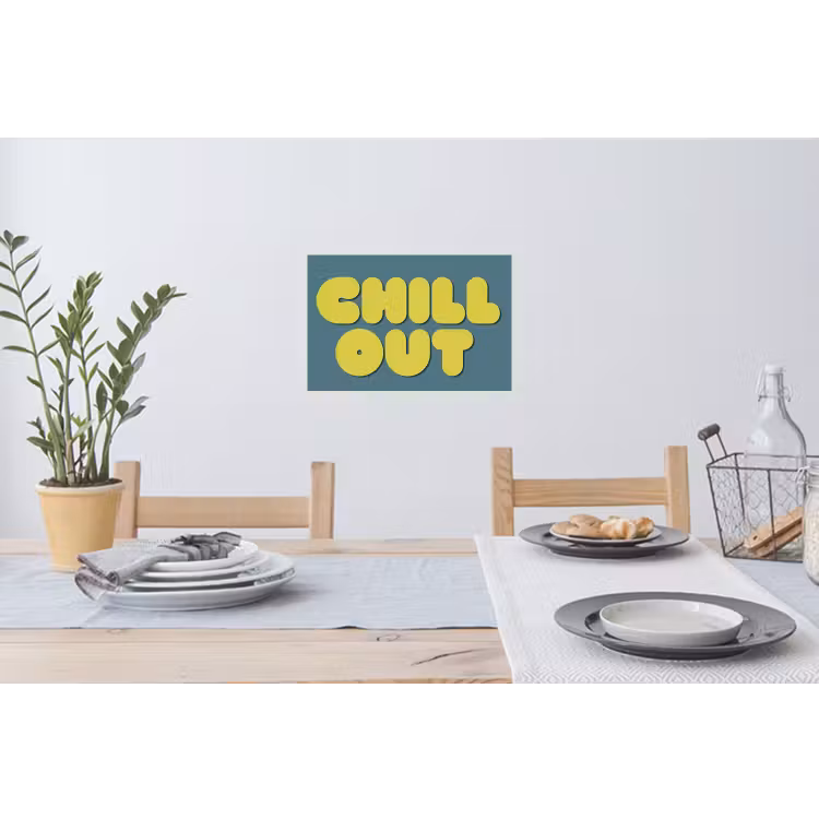 Muursticker - Chill out - Geel - Blauw — 3