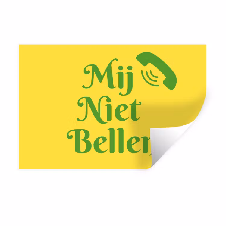Muursticker - Mij niet bellen - Telefoon - Geel — 1