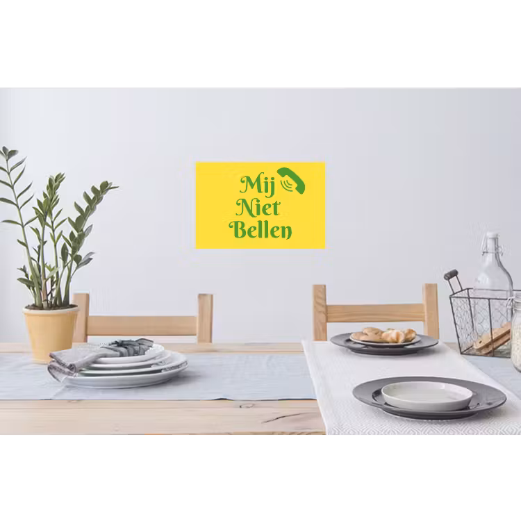 Muursticker - Mij niet bellen - Telefoon - Geel — 3