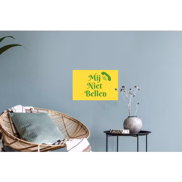 Muursticker - Mij niet bellen - Telefoon - Geel — 4
