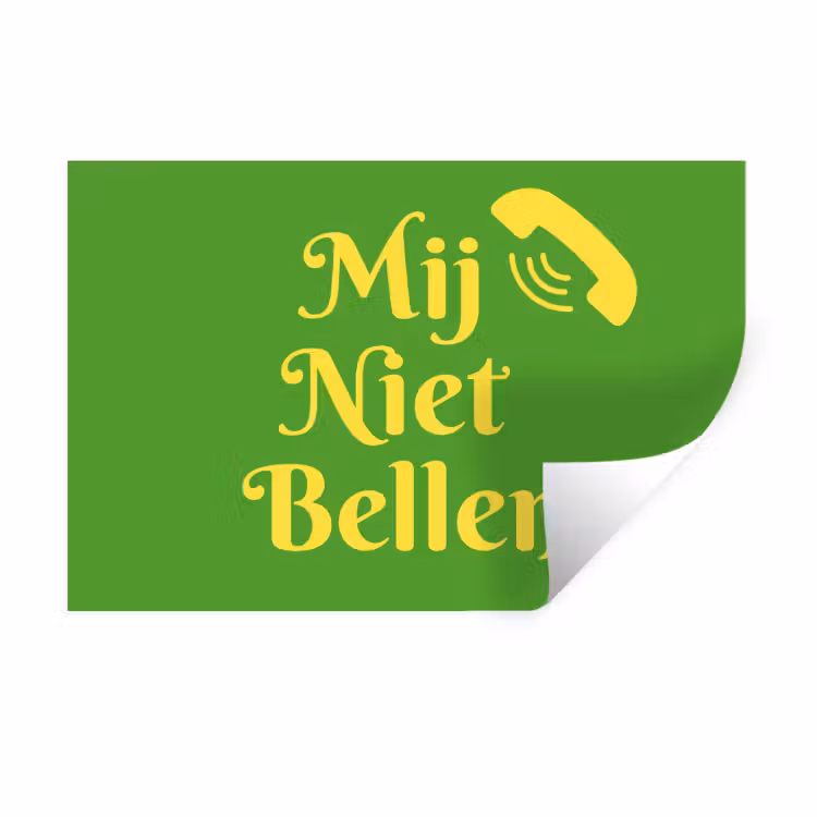 Muursticker - Mij niet bellen - Telefoon - Groen — 1