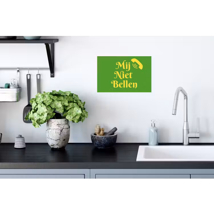 Muursticker - Mij niet bellen - Telefoon - Groen — 2