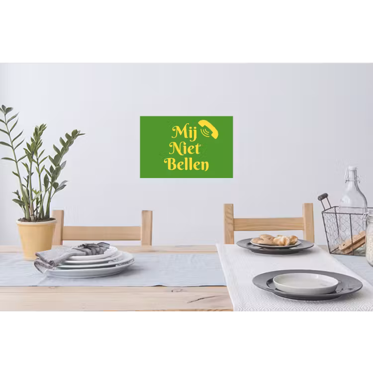 Muursticker - Mij niet bellen - Telefoon - Groen — 3