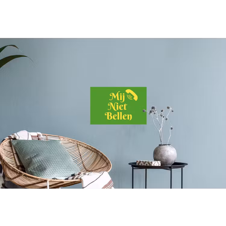 Muursticker - Mij niet bellen - Telefoon - Groen — 4