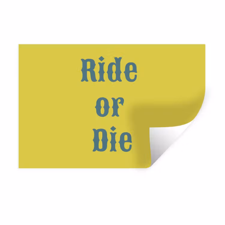 Muursticker - Ride or die - Geel - Blauw — 1