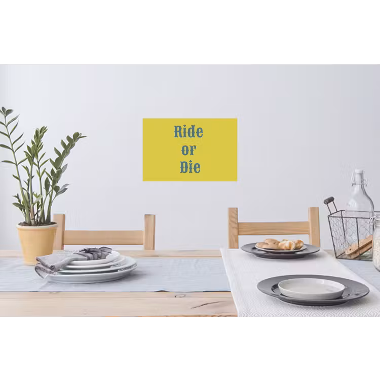 Muursticker - Ride or die - Geel - Blauw — 3