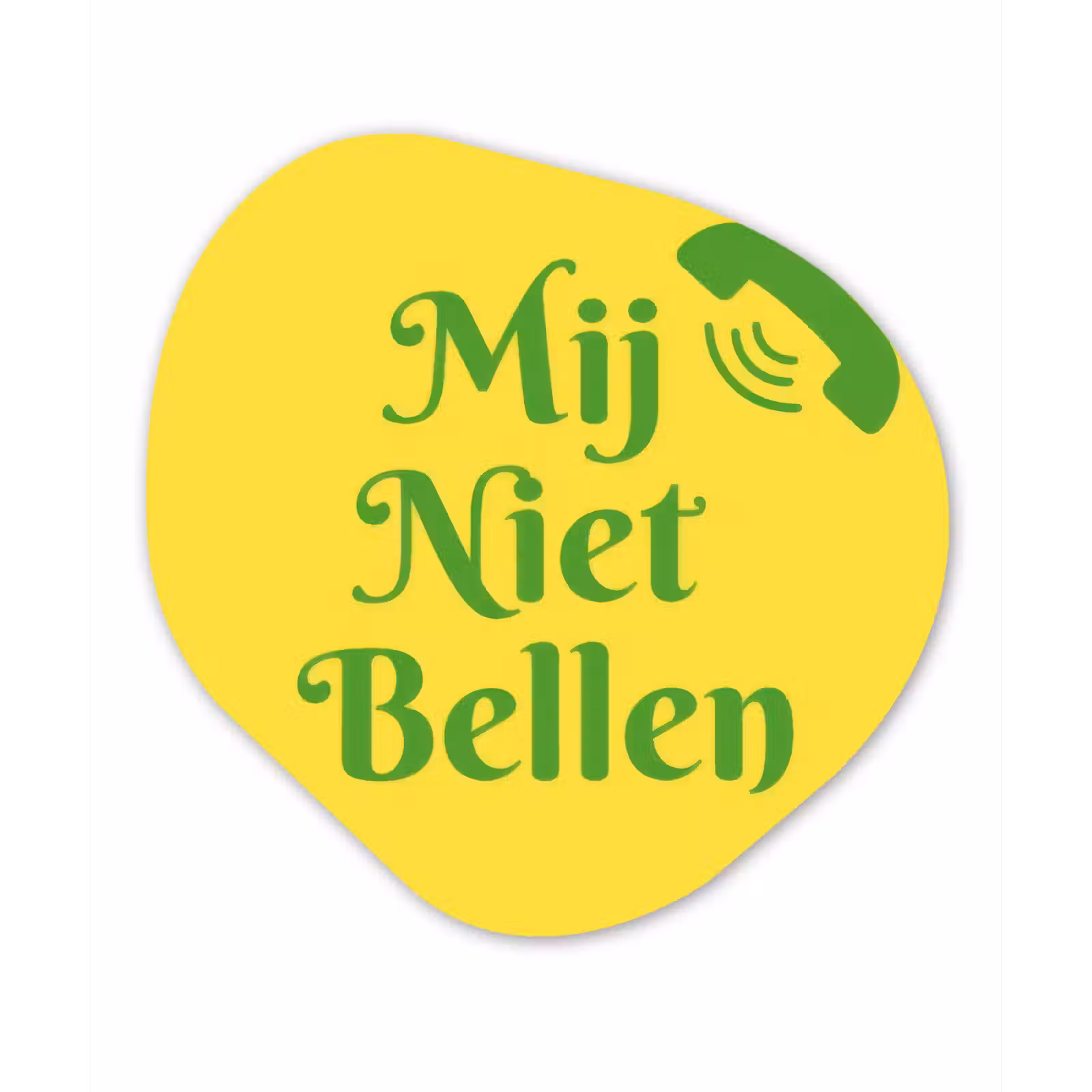 Organisch schilderij - Forex - Mij niet bellen - Telefoon - Geel — 1