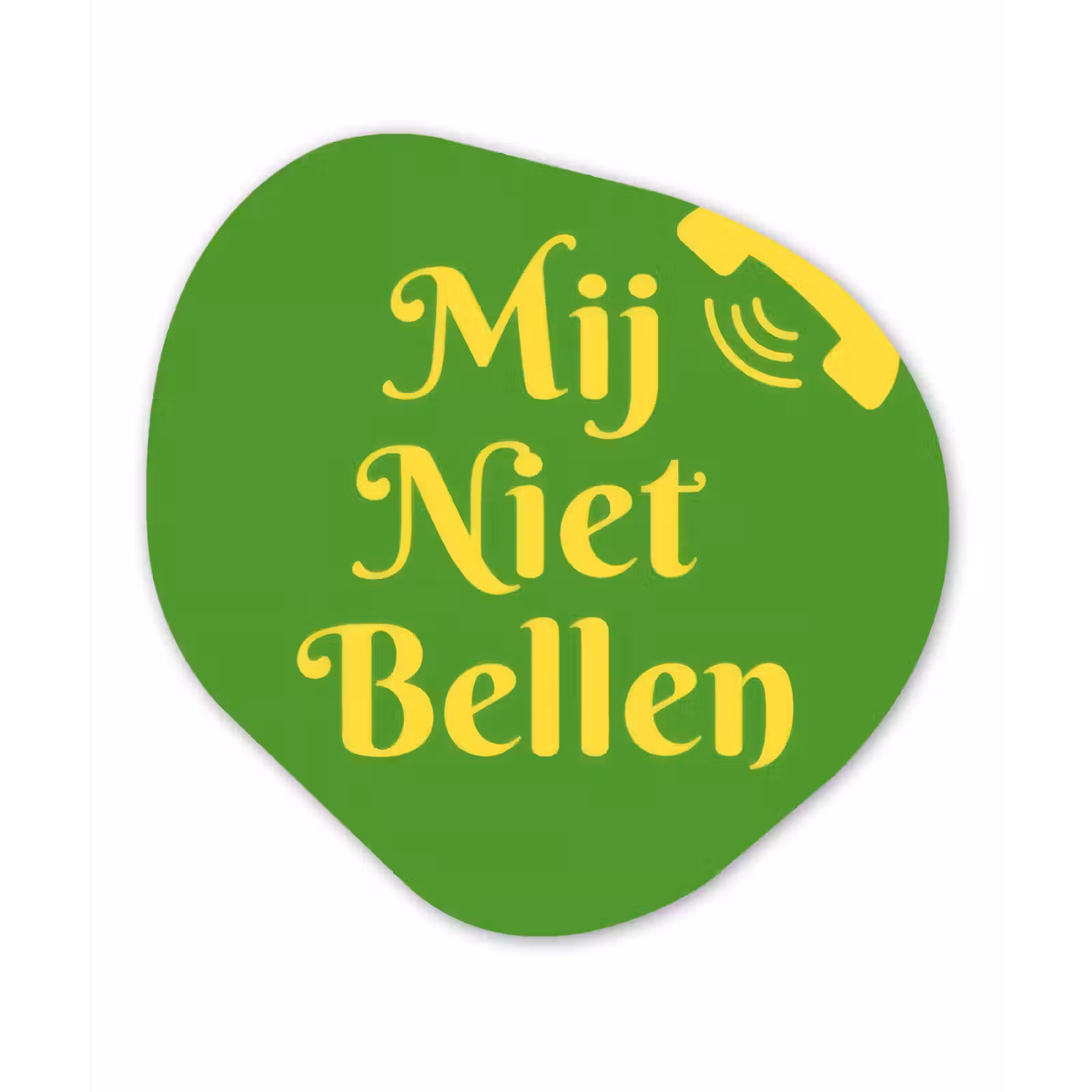 Organisch schilderij - Forex - Mij niet bellen - Telefoon - Groen — 1