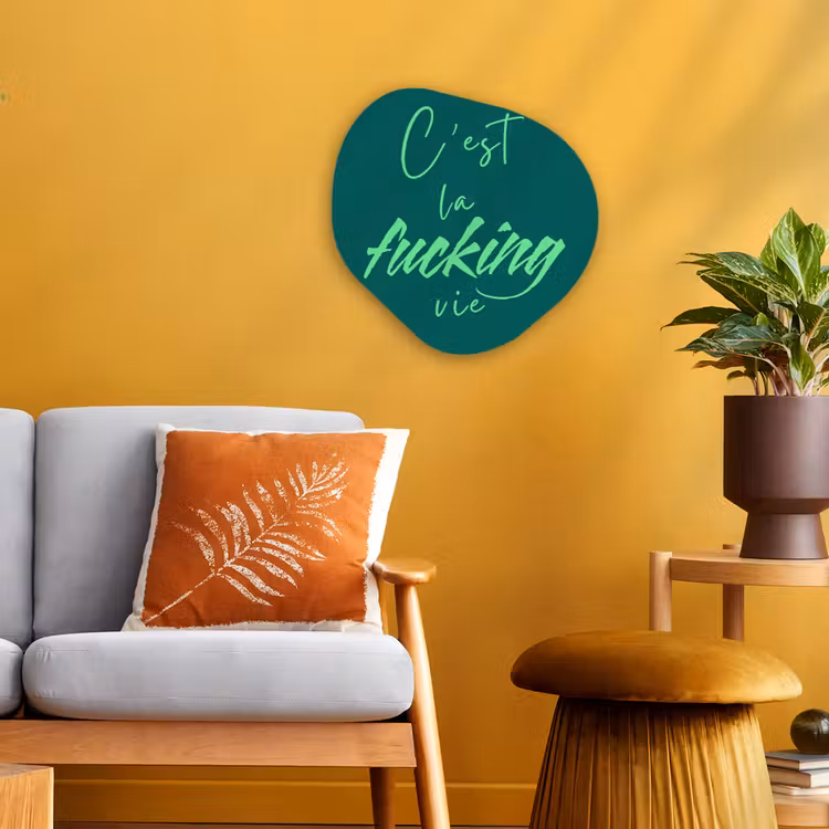 Organisch schilderij - Forex - c'est la fucking vie - Groen - Handgeschreven — 3
