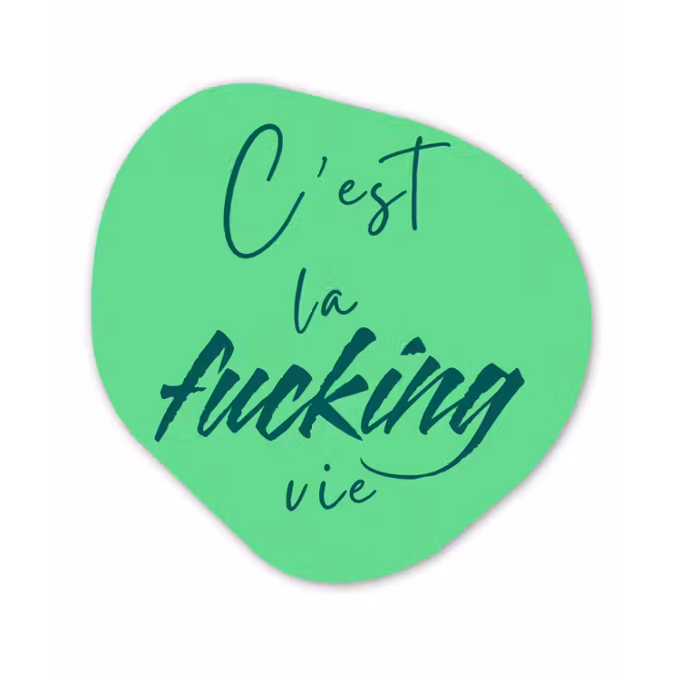 Organisch schilderij - Forex - c'est la fucking vie - Groen - Penseelstijl — 1