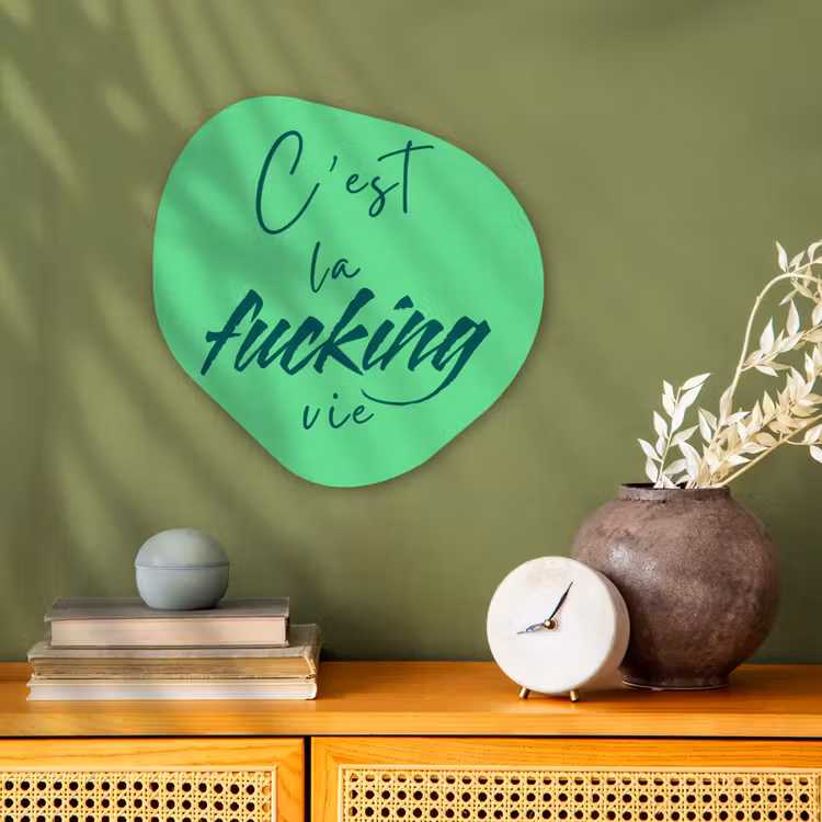 Organisch schilderij - Forex - c'est la fucking vie - Groen - Penseelstijl — 2