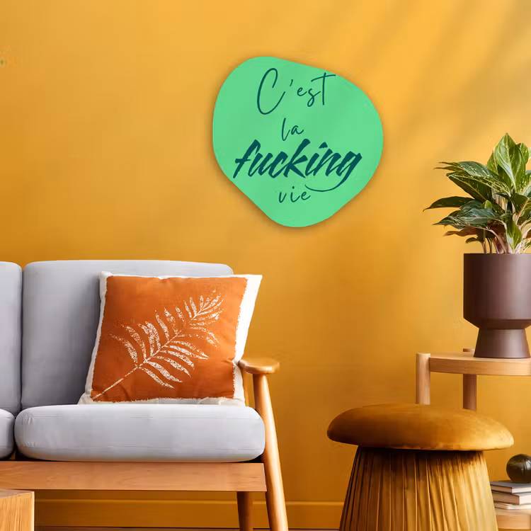 Organisch schilderij - Forex - c'est la fucking vie - Groen - Penseelstijl — 3