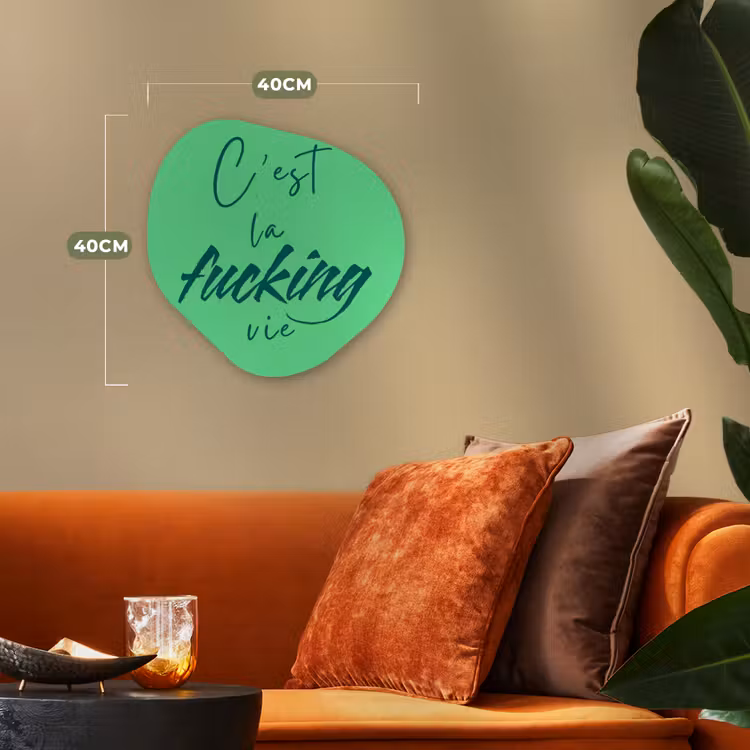 Organisch schilderij - Forex - c'est la fucking vie - Groen - Penseelstijl — 4