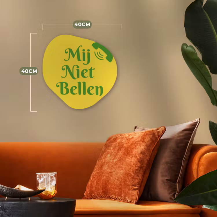 Organisch schilderij - Forex - Mij niet bellen - Telefoon - Geel — 4