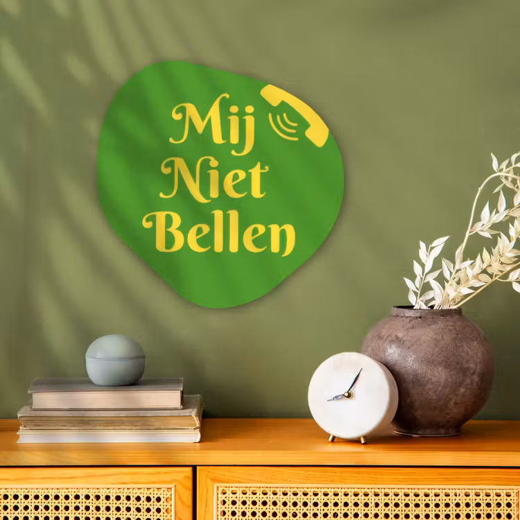 Organisch schilderij - Forex - Mij niet bellen - Telefoon - Groen — 2