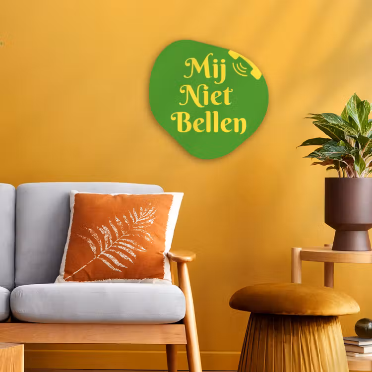 Organisch schilderij - Forex - Mij niet bellen - Telefoon - Groen — 3