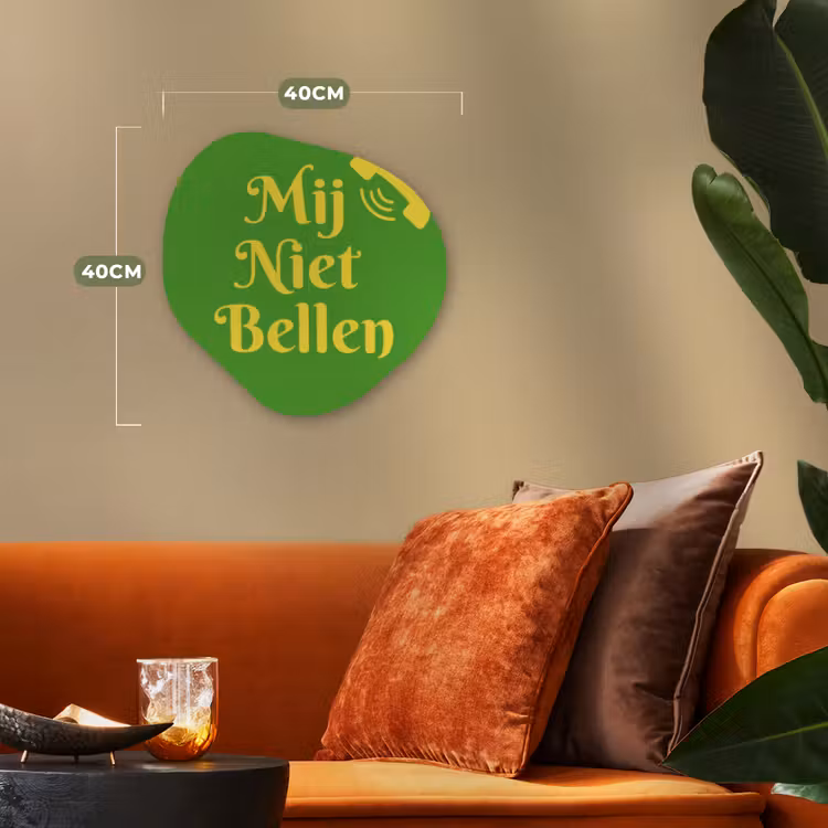 Organisch schilderij - Forex - Mij niet bellen - Telefoon - Groen — 4