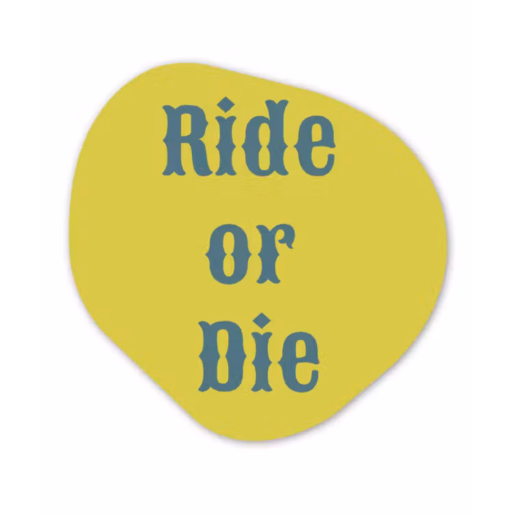 Organisch schilderij - Forex - Ride or die - Geel - Blauw — 1