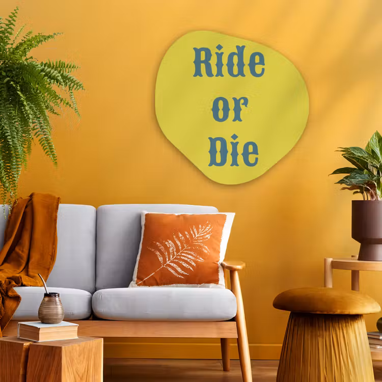 Organische schilderij - Aluminium - Ride or die - Geel - Blauw — 3