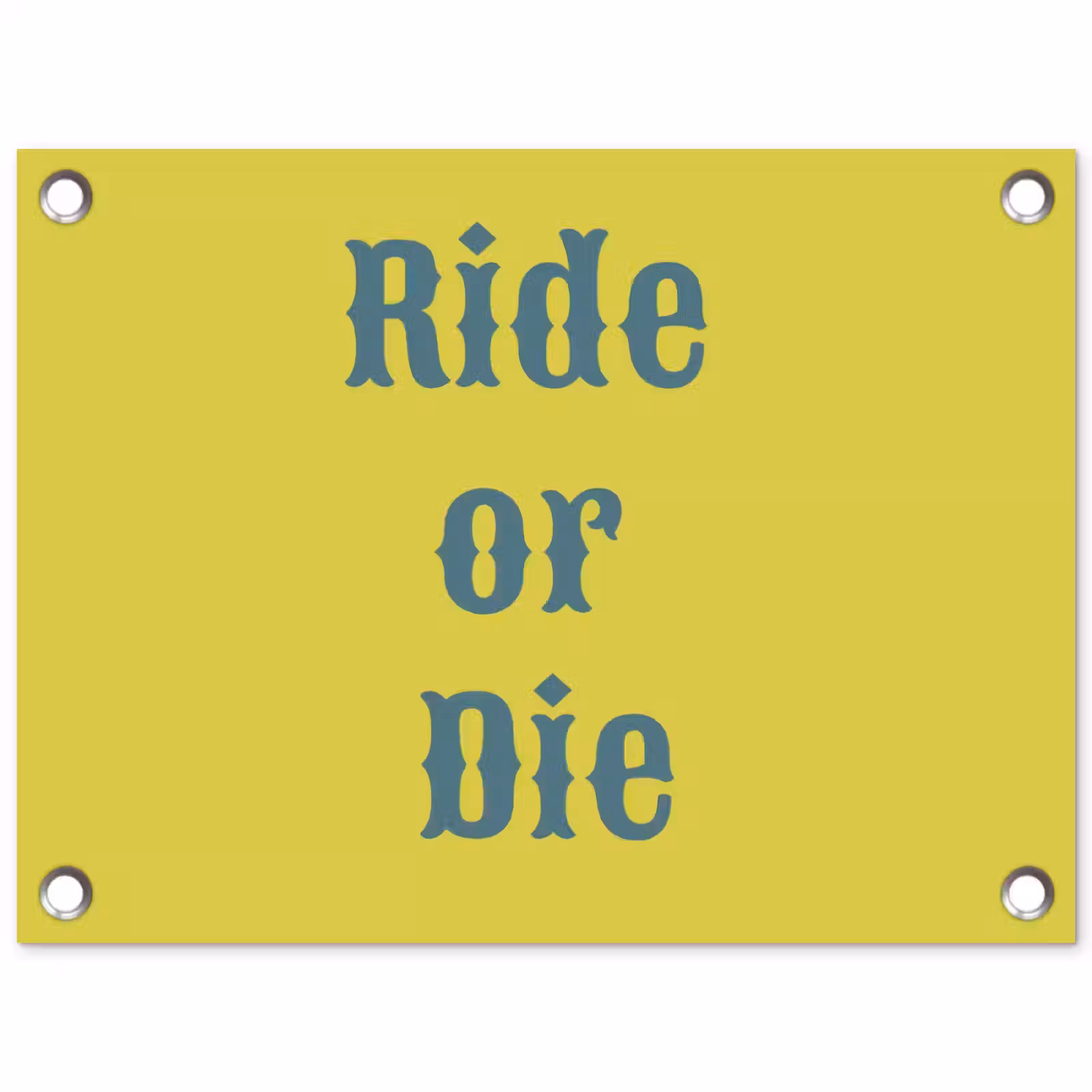 Tuinposter - Ride or die - Geel - Blauw — 1