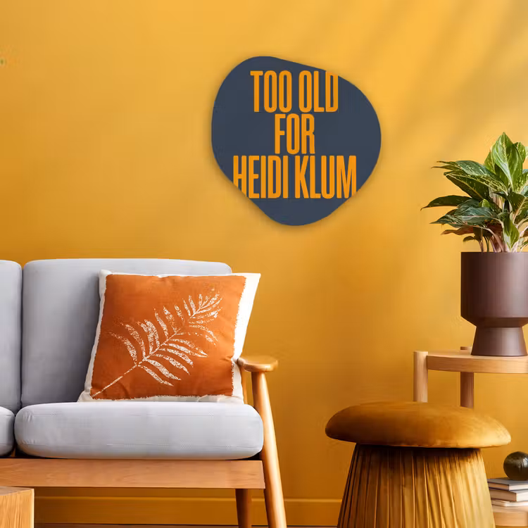 Organisch schilderij - Forex - Too old for heidi klum - Geel - Blauw — 3