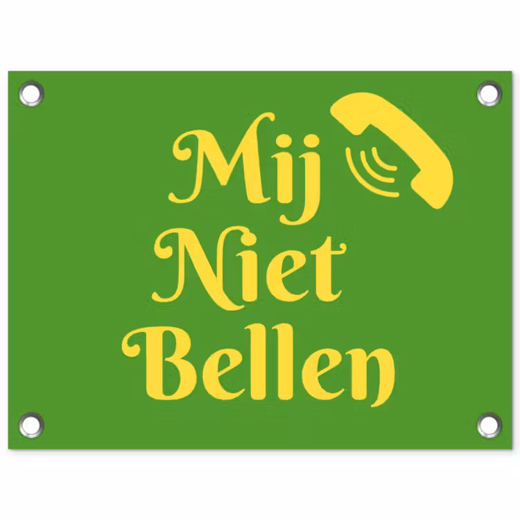 Tuinposter - Mij niet bellen - Telefoon - Groen — 1