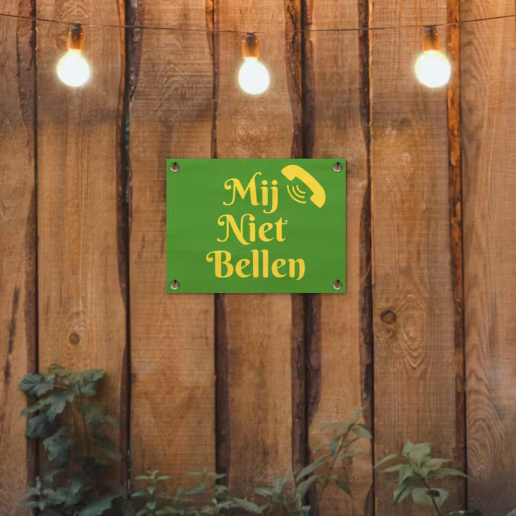Tuinposter - Mij niet bellen - Telefoon - Groen — 2
