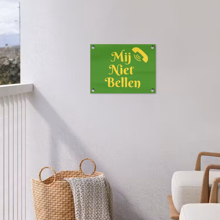 Tuinposter - Mij niet bellen - Telefoon - Groen — 3