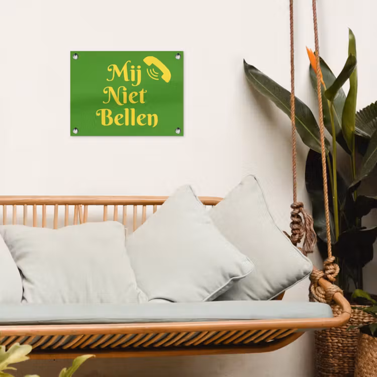 Tuinposter - Mij niet bellen - Telefoon - Groen — 5