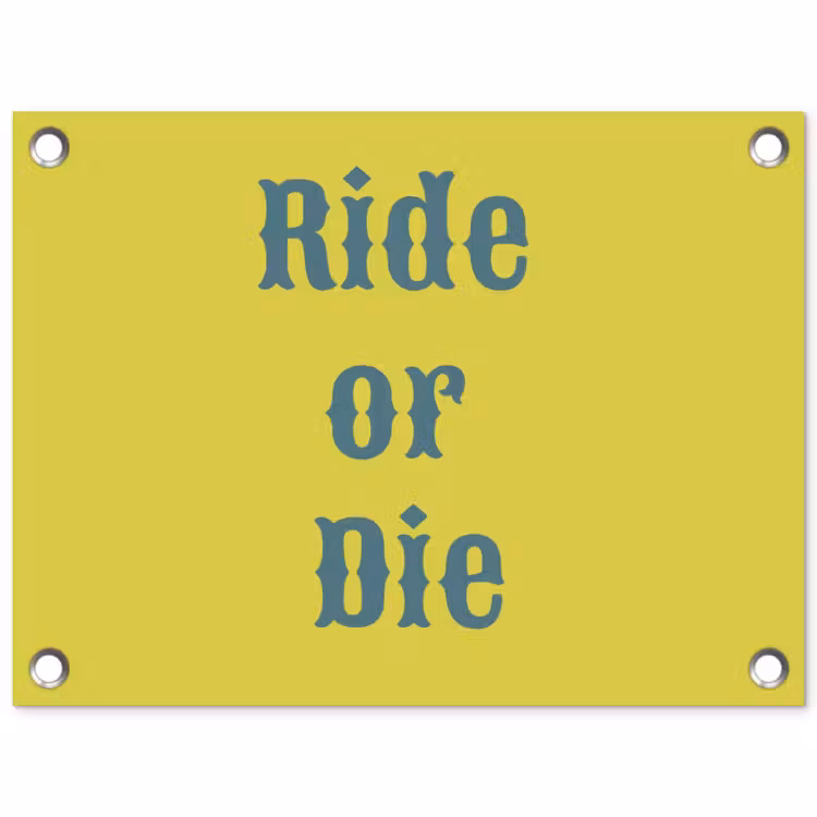 Tuinposter - Ride or die - Geel - Blauw — 1