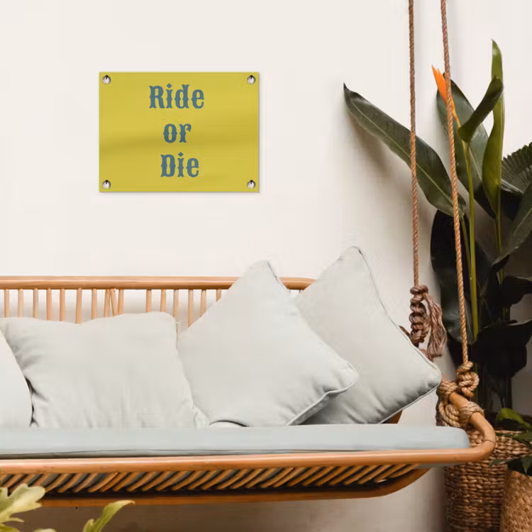 Tuinposter - Ride or die - Geel - Blauw — 5