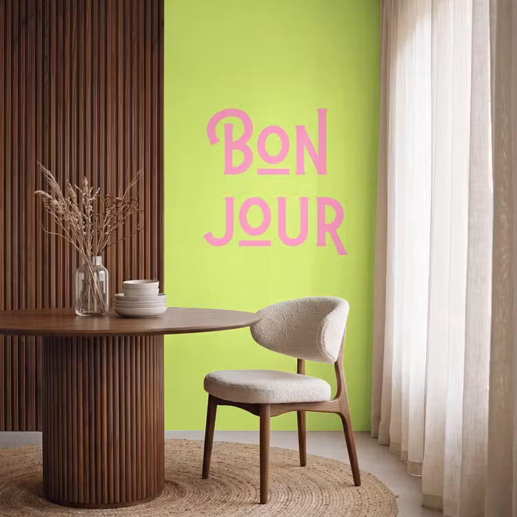 Behang - Groen - Roze - Bonjour - Art — 4