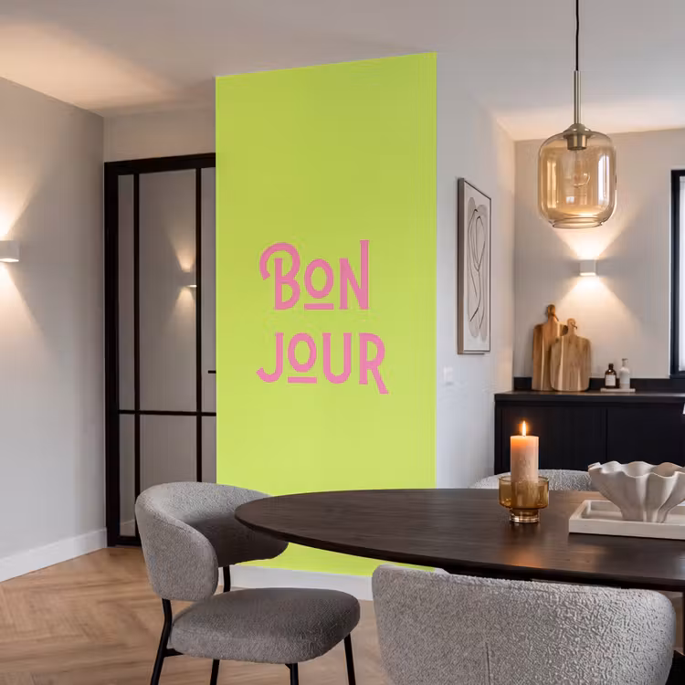 Behang - Groen - Roze - Bonjour - Art — 5