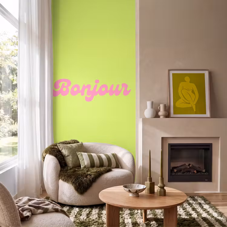 Behang - Groen - Roze - Bonjour - Retro — 1