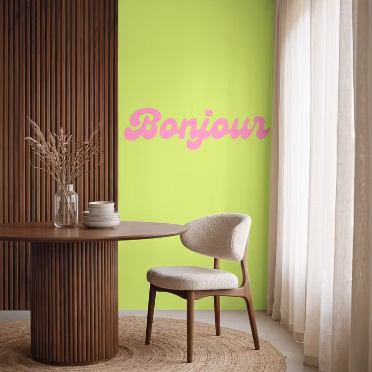 Behang - Groen - Roze - Bonjour - Retro — 4