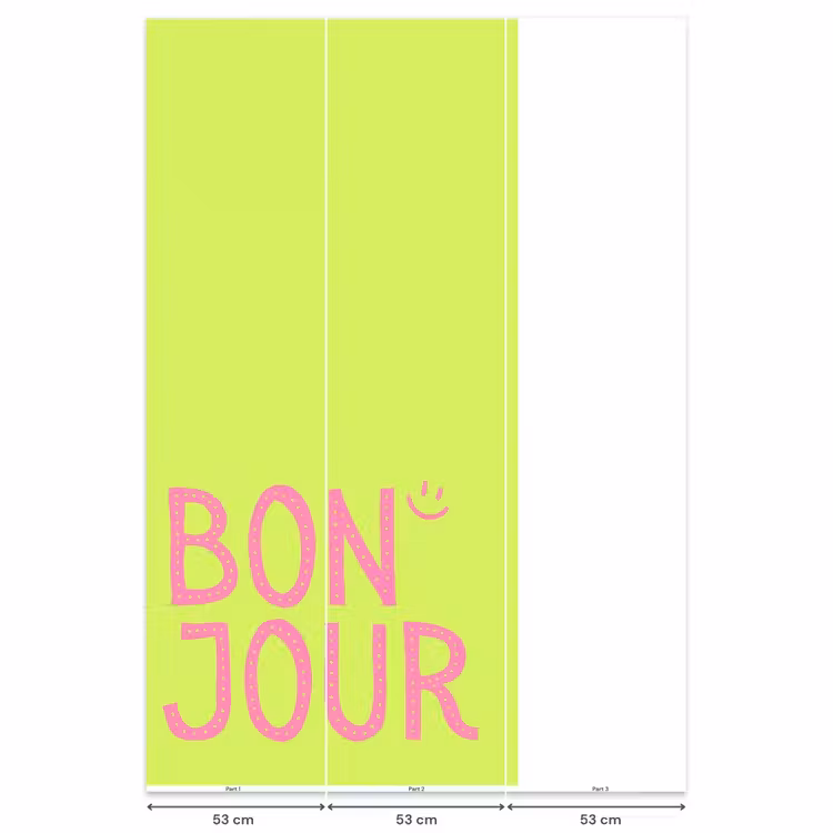 Behang - Groen - Smiley - Bonjour - Roze — 6