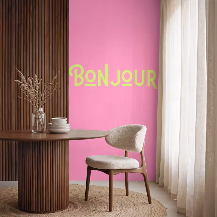 Behang - Roze - Groen - Bonjour - Art — 4