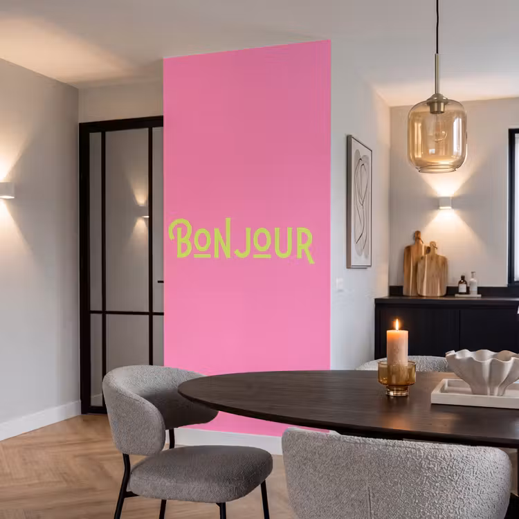 Behang - Roze - Groen - Bonjour - Art — 5