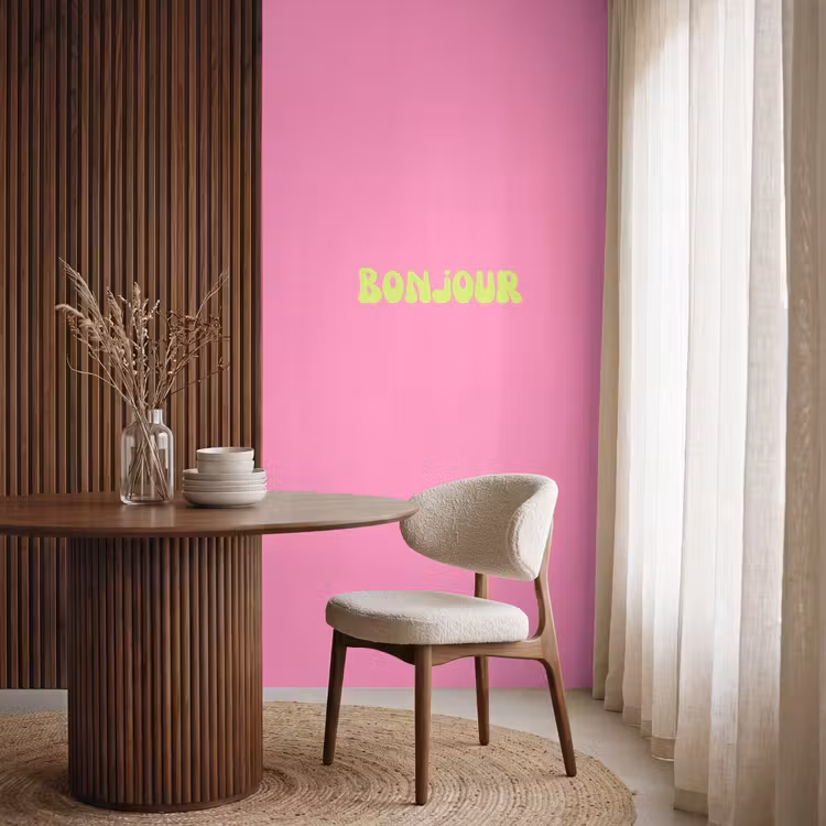 Behang - Roze - Groene - Bonjour - Organisch — 4
