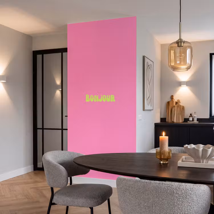 Behang - Roze - Groene - Bonjour - Organisch — 5