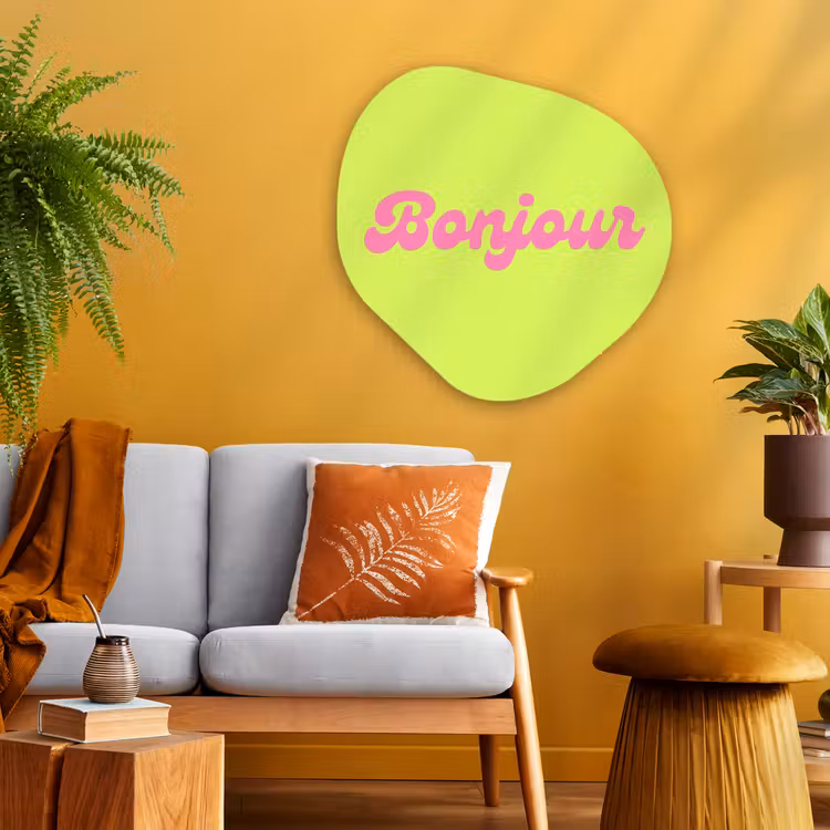 Organisch schilderij - Glas - Groen - Roze - Bonjour - Retro — 3