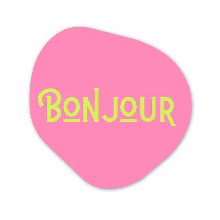 Organisch schilderij - Glas - Roze - Groen - Bonjour - Art — 1