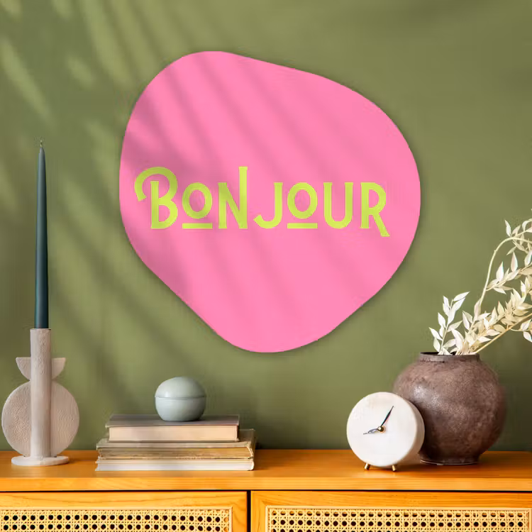 Organisch schilderij - Glas - Roze - Groen - Bonjour - Art — 2