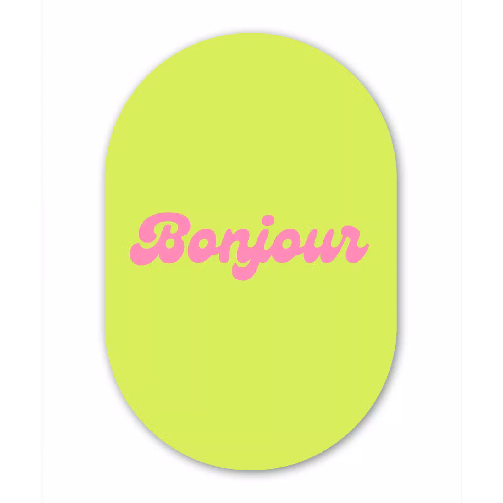 Muurovaal - Glas - Groen - Roze - Bonjour - Retro — 1